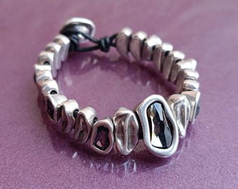 UNO de 50 Silver Plated Bracelet, Limited Edotion UNO de 50, Silver Plated Jewelry, Bracelet UNO de 50, Vintage Silver Plated Bracelet