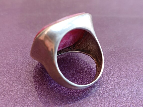 Large Ruby Ring, 925 Sterling Silver, Silver Ruby… - image 9
