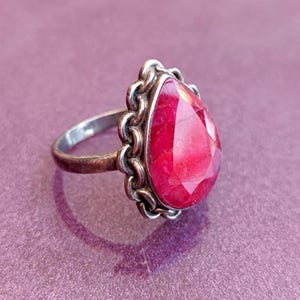 Ruby 925 Silver Ring, Ruby Silver Ring Silver, Silver Ruby Ring, Vintage Ring, Antique Silver Ring, Retro Ring, Vintage Ruby Ring