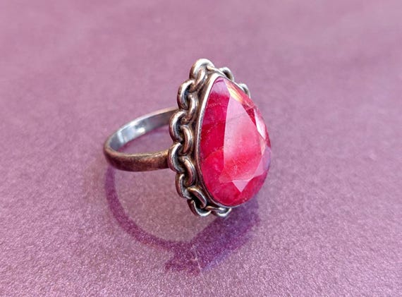 Ruby 925 Silver Ring, Ruby Silver Ring Silver, Si… - image 1