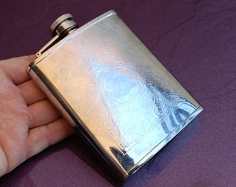 DKT Basic 6 Oz Stainless Steel Flask, Vintage Flask, Stainless Steel Flask, Vintage Whiskey Flask, DTK Flask, Vintage Flask