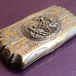 Scatola d'argento riempita d'oro del 1800, scatola d'argento fatta a mano, scatola riempita d'oro, scatola di pillole retrò, scatola d'argento retrò, portasigarette, custodia d'argento