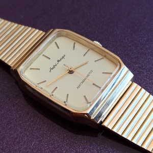 Andre Monique Gold gefüllte NICHT funktionierende Vintage-Uhr, mechanische Uhr, antimagnetische Uhr, Pariser Uhr, antike Armbanduhr, Retro-Uhr