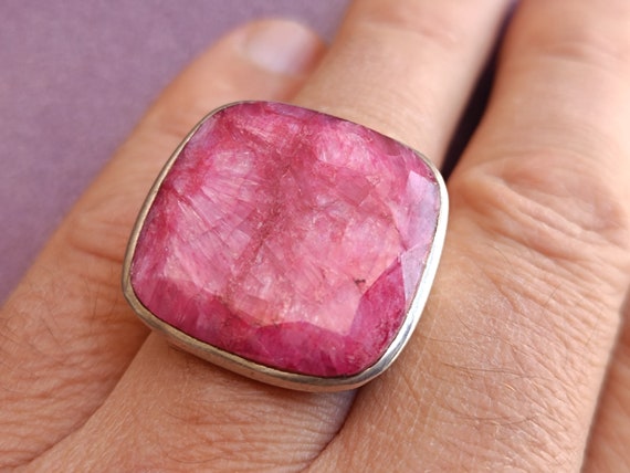 Ruby 925 Silver Ring, Ruby Silver Ring Silver, Si… - image 6