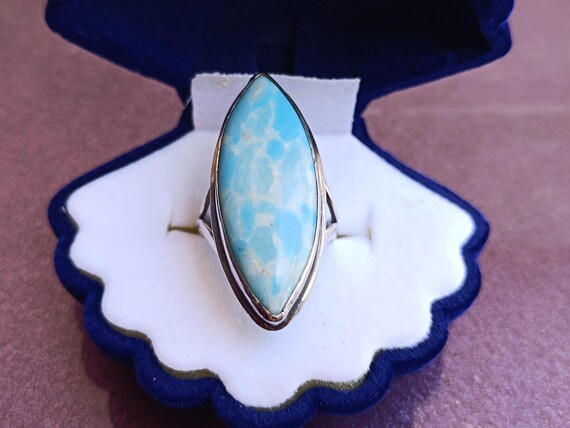 925 Silver Larimar Ring, Larimar Ring, Vintage La… - image 2