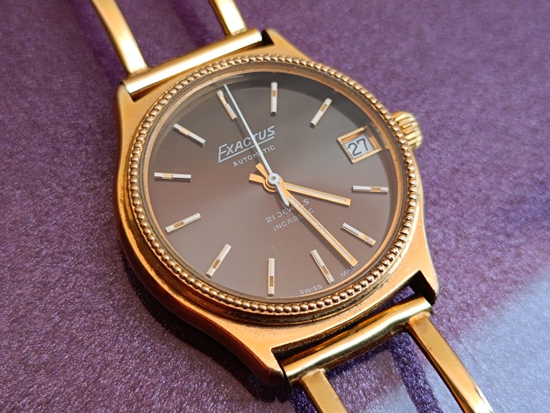 EXACTUS 18k Gold Filled 21 Jewels Automatic Mechanical Watch, Exactus ...