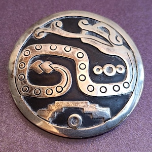 925 Silver Mexico Mayan Pendant, Mayan Pendant, Mexican Mayan Calendar, Art Deco Pendant, Vintage Silver Pendant, Mayan Jewelry