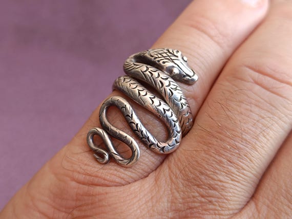925 Silver Snake Ring – Adjustable Serpent Design… - image 5