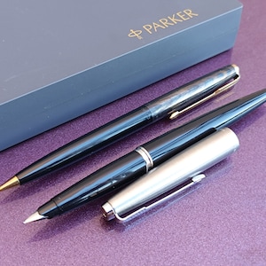 Jaren 1980 Parker balpen en potlood, vintage balpen, vintage balpen, oude balpen, pennencollectie, VS en Engeland
