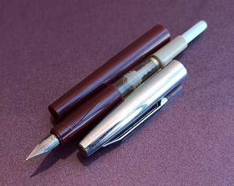 Pluma estilográfica vintage, pluma coleccionable, pluma de regalo, pluma estilográfica gris, pluma estilográfica retro, pluma antigua, pluma estilográfica antigua