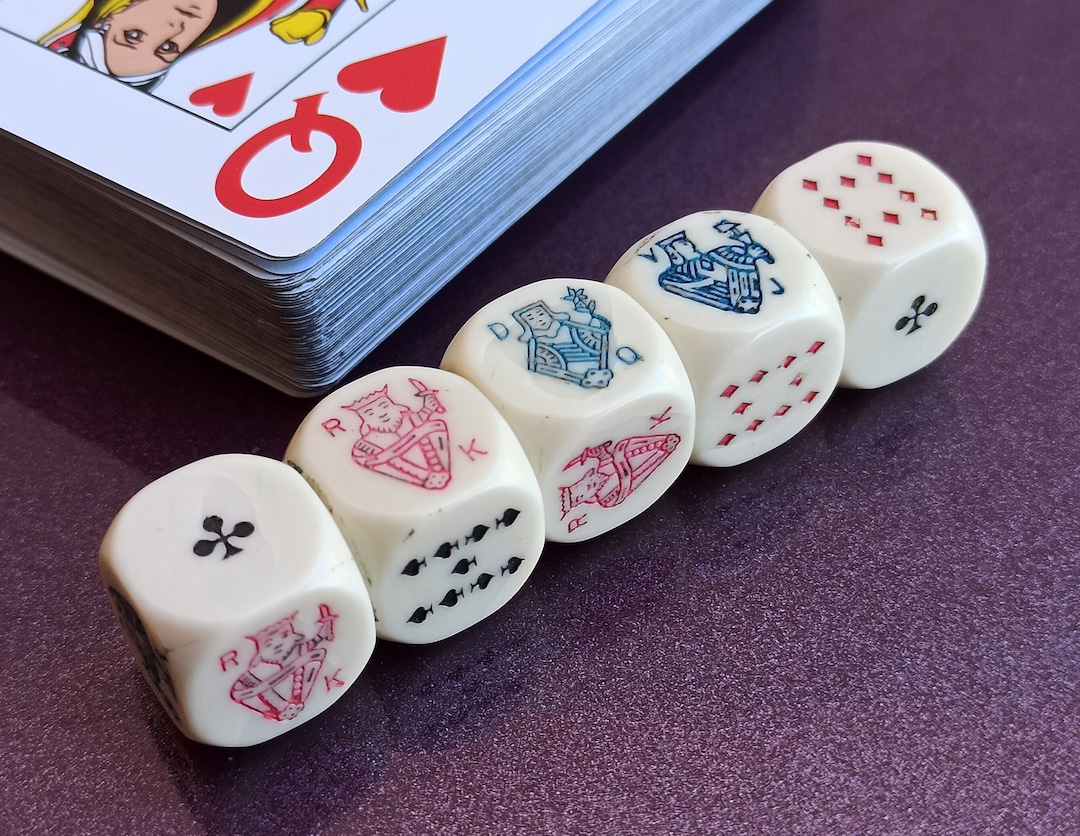 ヴィンテージ　レア　ポーカーダイス Vintage Poker Americano Dice With Playing Cards, Vintage Complete