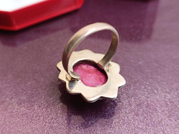 925 Silver Ruby Ring, Ruby Silver Ring Silver, Si… - image 3