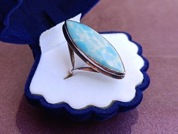 925 Silver Larimar Ring, Larimar Ring, Vintage La… - image 6