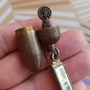 Religious Lady Pilar Keychain 1960, Bronze Keychain, Antique Bronze Acorn Charm, Vintage Bronze Keychain, Old Bronze Acorn, Zaragoza