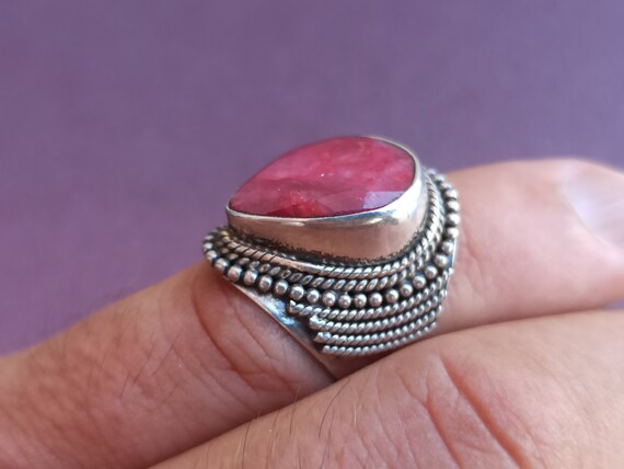 Ruby 925 Silver Ring, Ruby Silver Ring Silver, Si… - image 8
