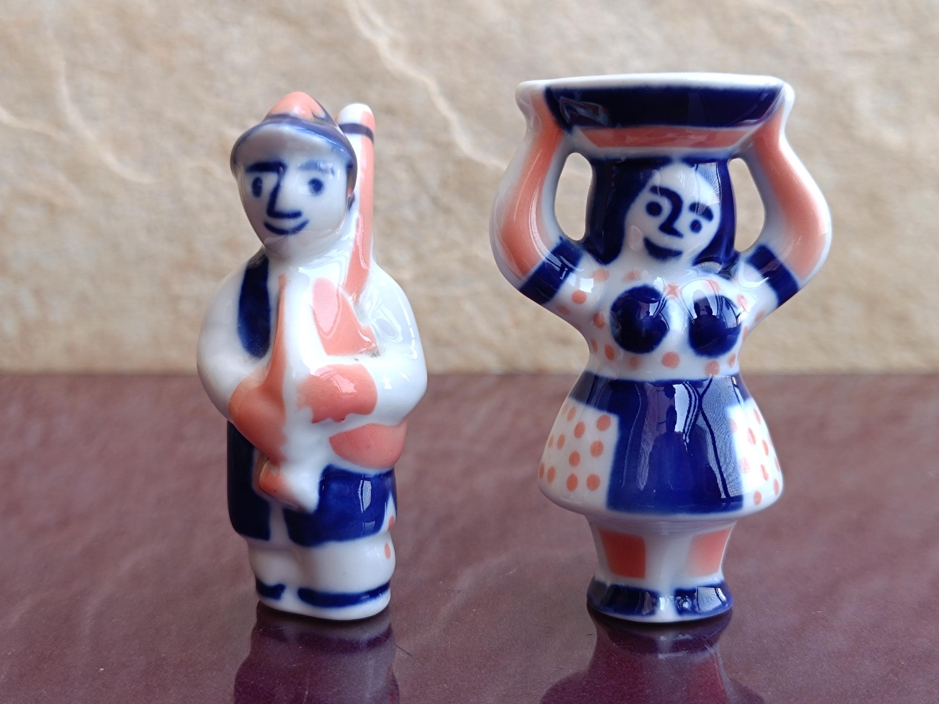 1950s Sargadelos Barmen, Porcelain Bartender, Sargadelos Porcelain