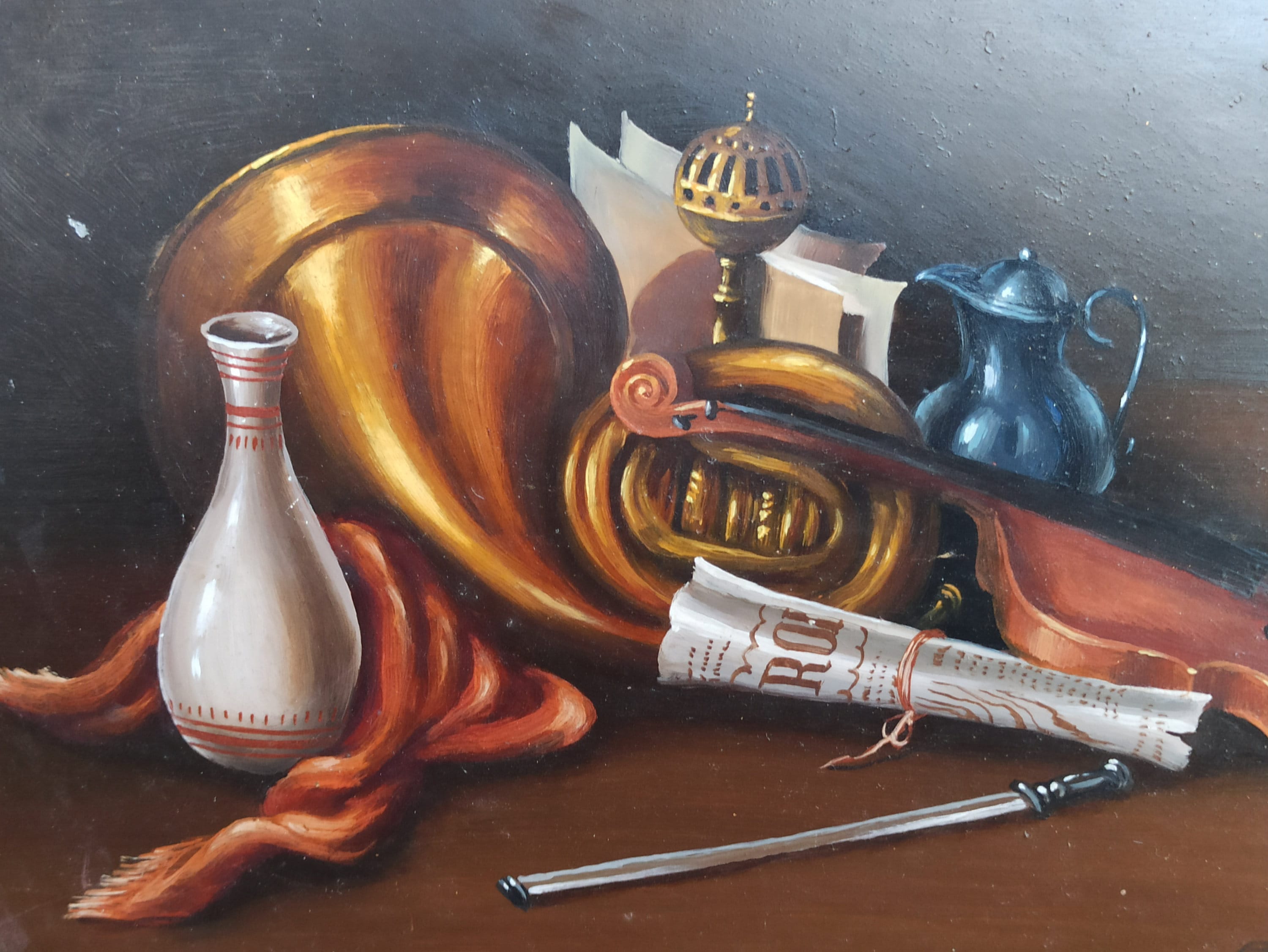 油絵？　アンティーク　絵画　ヴァイオリン 楽天市場】油絵 Thomas Jones Barkerの名作「バイオリンを持つ