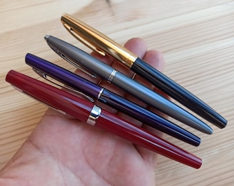 Zestaw 4 piór wiecznych, spersonalizowany prezent, pozłacane, Vintage pióro wieczne, pióro wieczne, antyczne pióro, stare Niemcy wieczne pióro