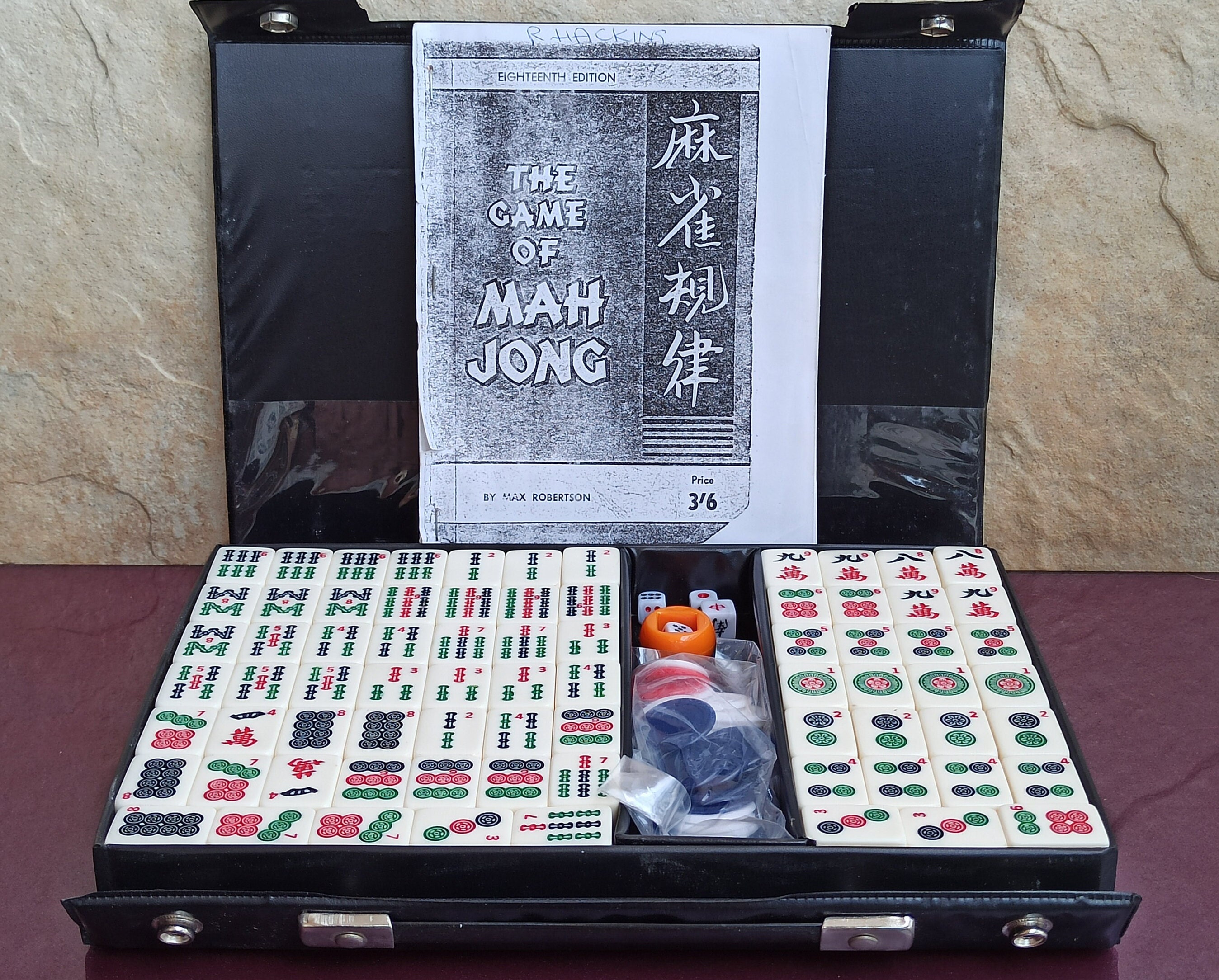 Liquidação Jogo Mahjong Bambu & Bone 152 Pc Cx Madeira