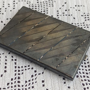 1950 Portasigarette in alpaca, scatola di sigarette d'argento in alpaca vintage, astuccio per sigarette antico, portasigarette placcato argento EPNS