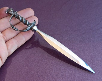 915 Silver Pedro Duran LETTER OPENER, Silver Letter Opener, Vintage Letter Opener, Silver Letter Opener Knife, Antique Silver Knife Spain