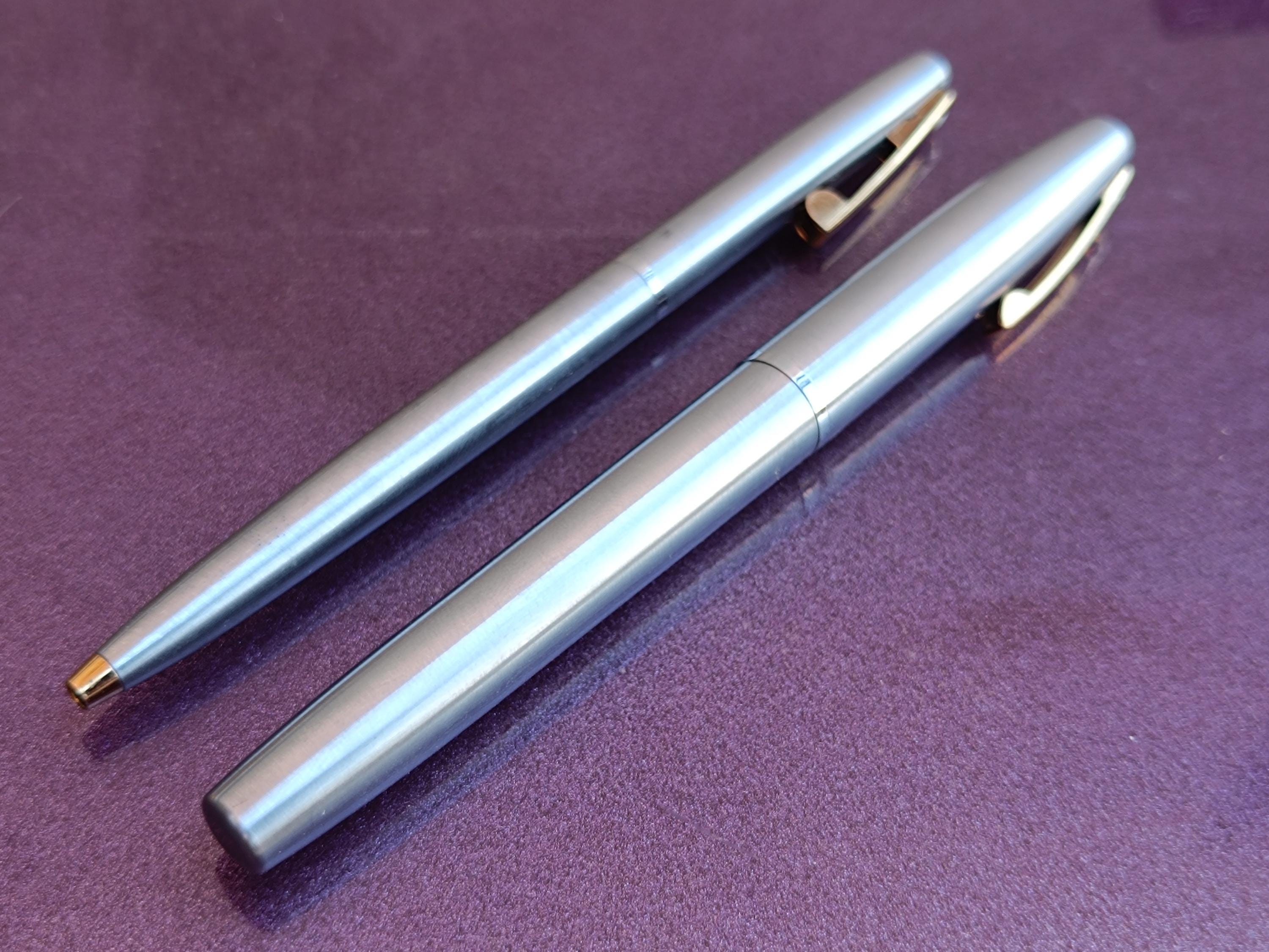 SHEAFFER 万年筆 14K AUST. SILVER<No.303> 14K Gold Nib Sheaffer Fountain Pen and Ballpoint Pen SET
