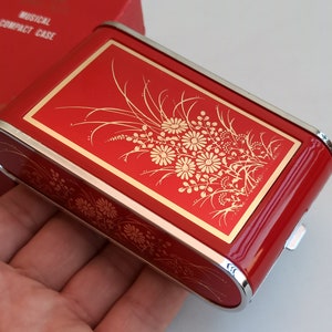 RARE Dandy Mate Silvia Raindrops Keep Falling On My Head, Custodia Musicale Compatta, Vintage Musical Powder Compact, Cigarette Case, Music Box