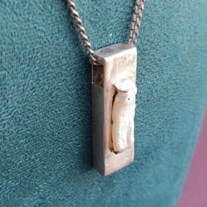 925 Silver Mother Of Pearl Pendant With Necklace, Silver Pendant, Italian Silver Jewellery, Antique Pendant, Vintage Pendant, Italy image 5