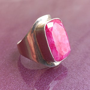 Ruby 925 Silver Ring, Ruby Silver Ring Silver, Silver Ruby Ring, Vintage Ring, Antique Silver Ring, Retro Ring, Vintage Ruby Ring
