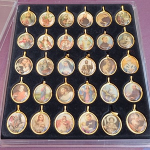 Gold Filled Religious Pendants Set Of 30, Collection Religious Pendant, Old Religious Saint Pendant, Vintage Saint Medal, Saint Medal