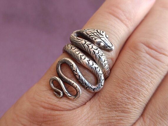 925 Silver Snake Ring – Adjustable Serpent Design… - image 14
