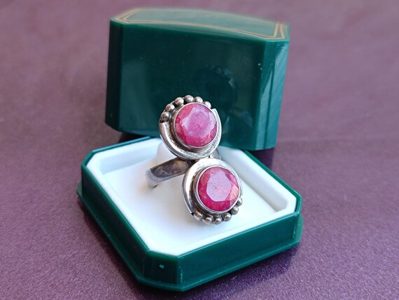 925 Silver Ruby Ring, Ruby Silver Ring Silver, Si… - image 10