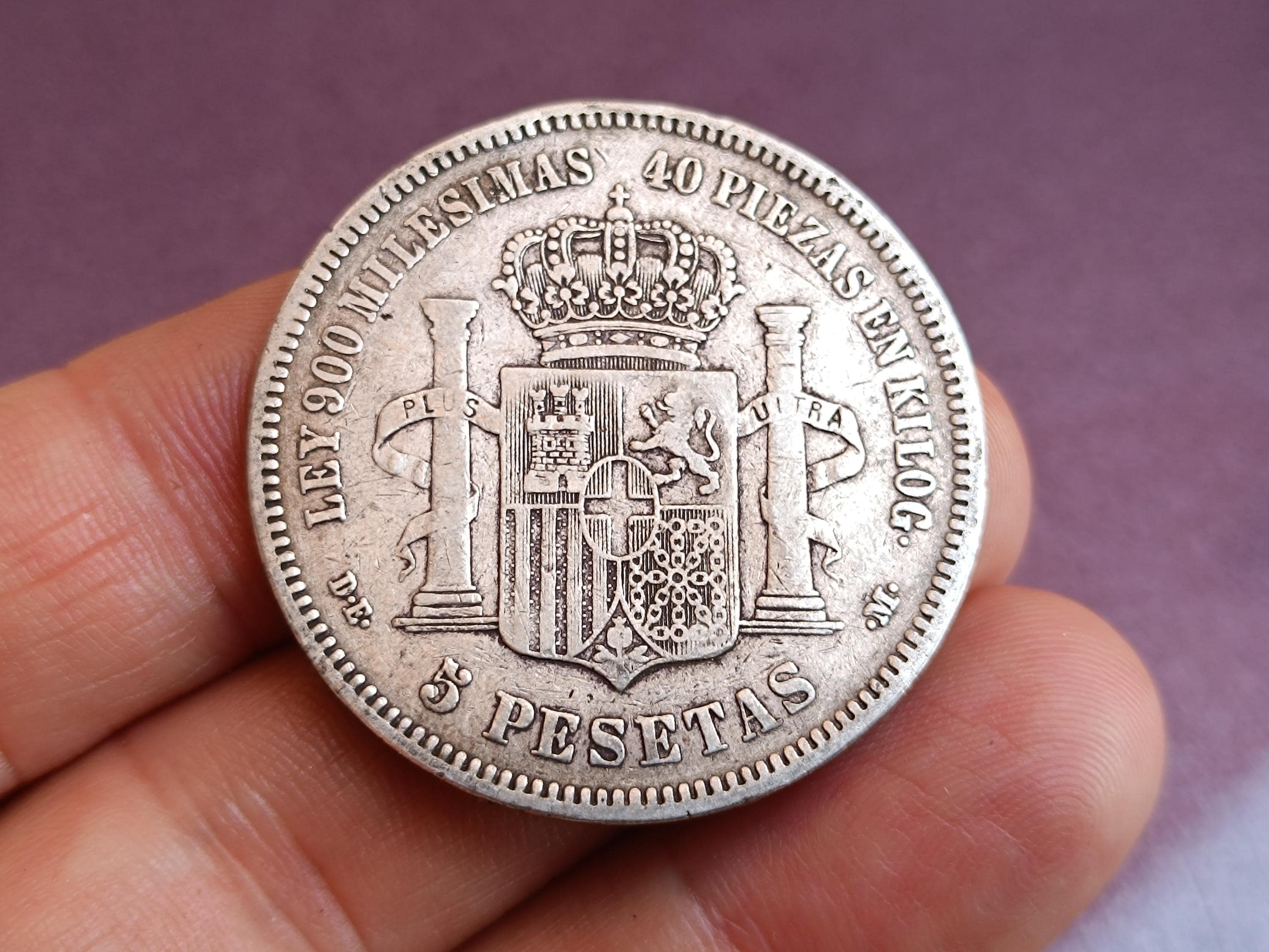 1871年 アマデオ1世 スペイン国王 銀貨 5ペセタ、アマデオ1世 スペイン
