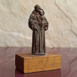 Statue of St. Anthony of Padua, Saint Anthony, Catholic Religious Statue, Statue of St. Anthony of Padua with Baby Jesus, Religious Icon