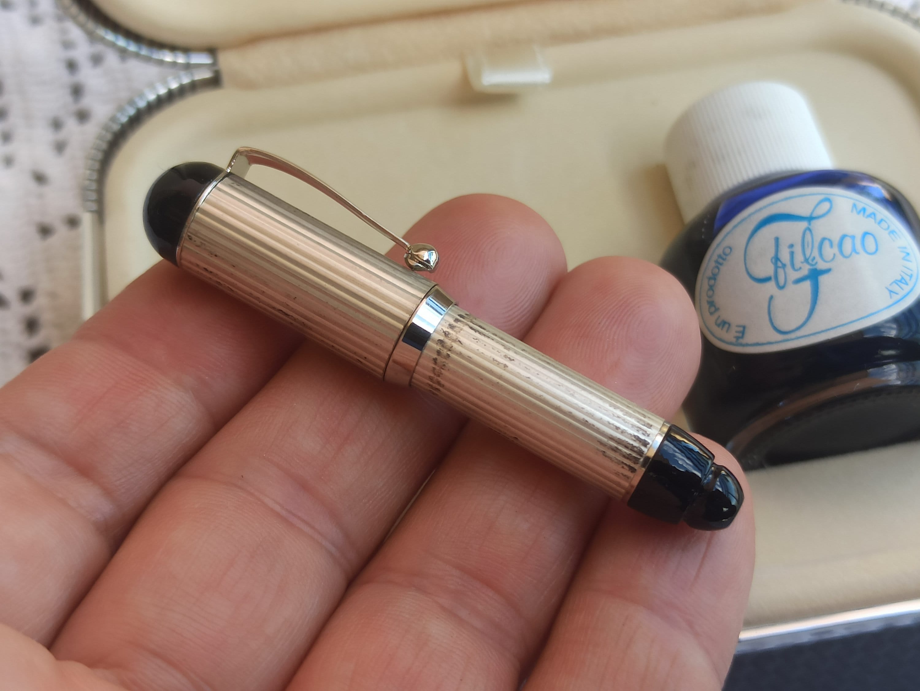 925 Silver FILCAO ITALY Mini Fountain Pen, Fountain Pen