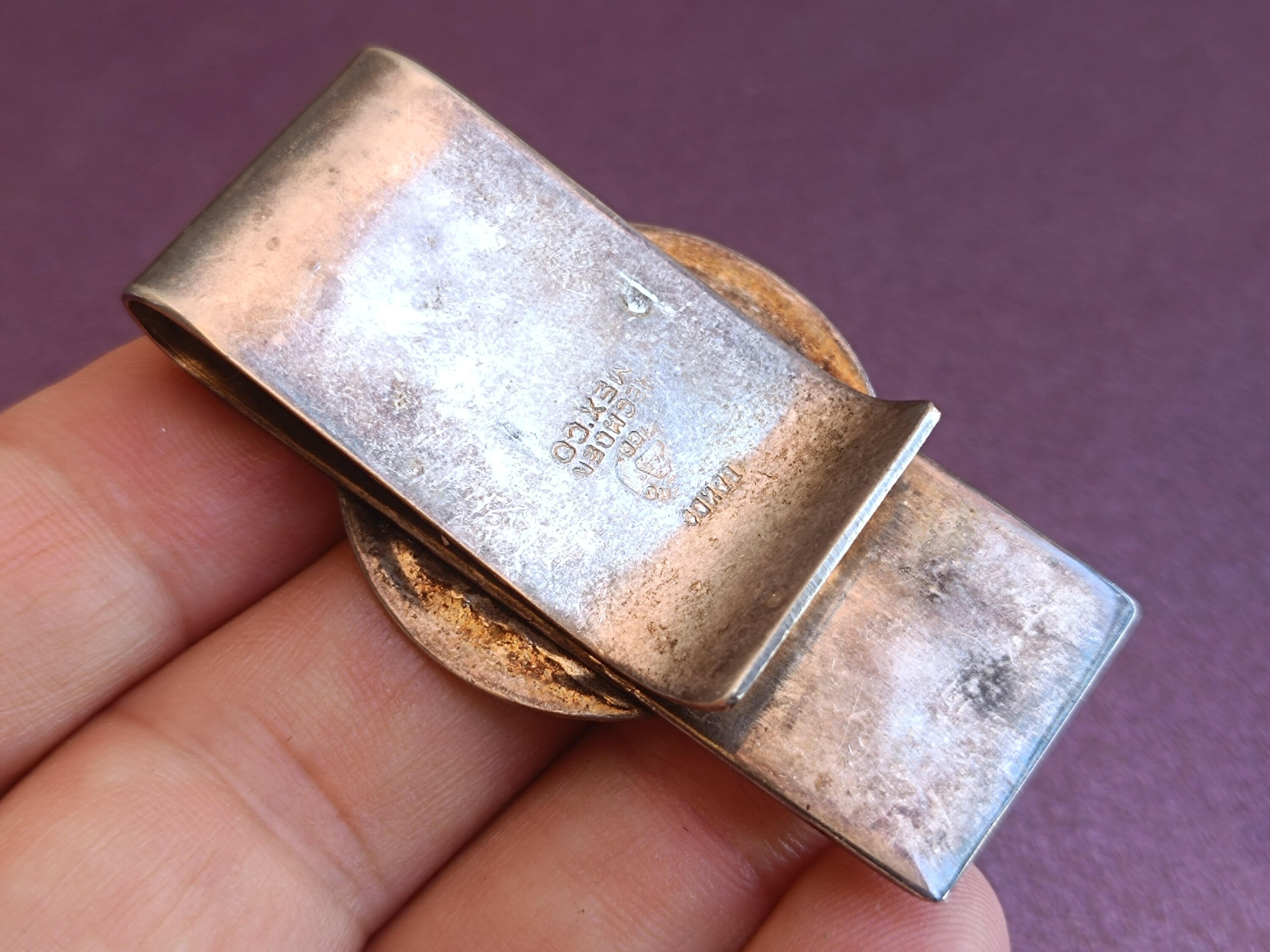 925 Silver Mexico Money Clip, Vintage Silver Money Clip