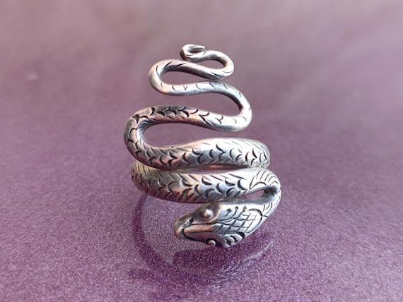 925 Silver Snake Ring – Adjustable Serpent Design… - image 10