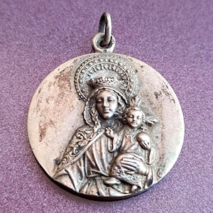 1900s 800 Silver Religious Medal, Alumnas Del Colegio De La Consolacion Medal, Religious Silver Medal, Vintage Catholic Pendant, Spain