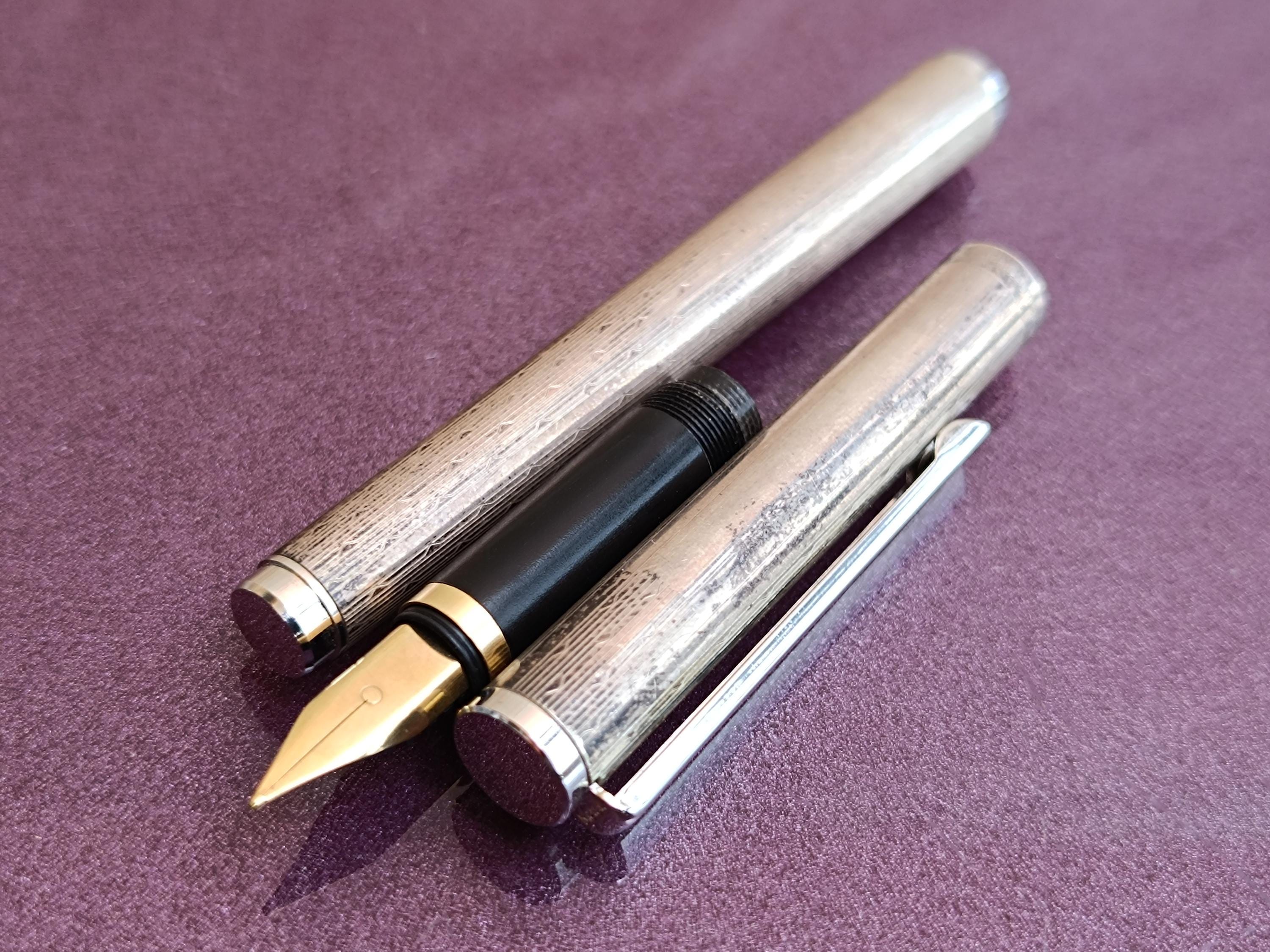 925 シルバー BISBON 万年筆、シルバー ペン、925 スターリング