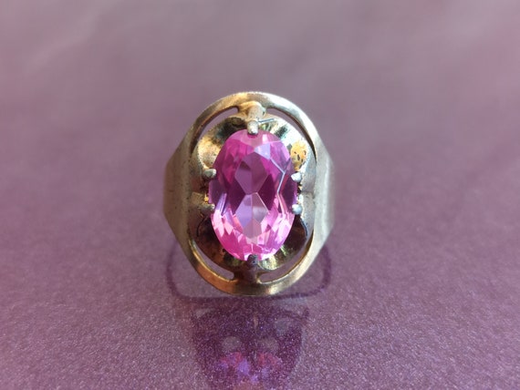 875 Silver Ruby Ring, USSR Red Ruby Silver Ring, … - image 3