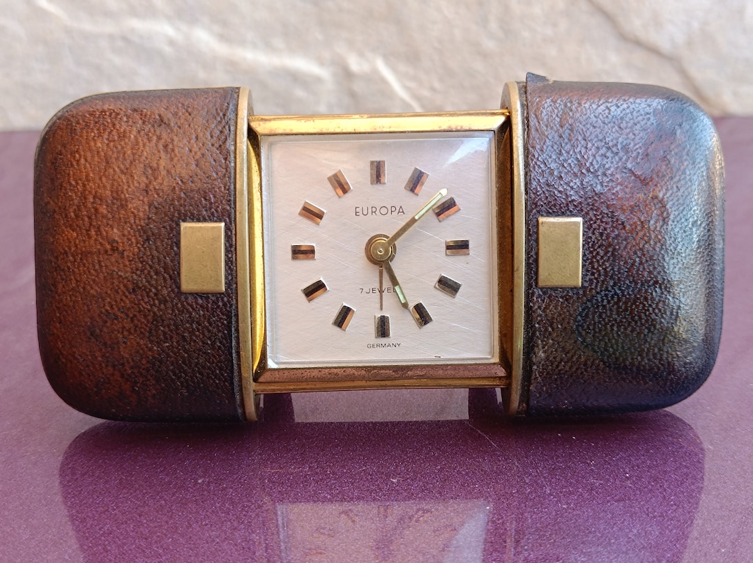 EUROPA 7 Jewels Alarm Clock With Mechanical Mechanism, Vintage