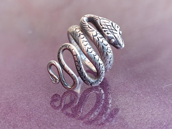 925 Silver Snake Ring – Adjustable Serpent Design… - image 13