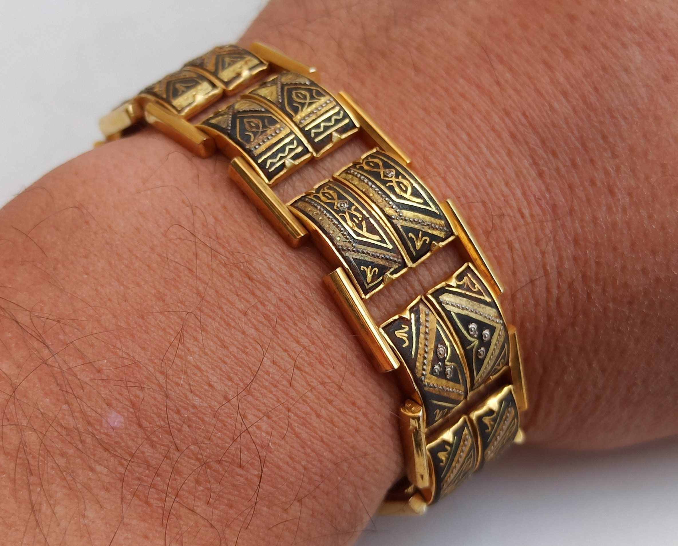 Toledo 1960 Damascene Bracelet, Gold Plated Toledo Bracelet, Vintage Charm, Filigree Bracelet, Bohemian Jewellery, Lovely Filigree Bracelet Toledo 1960 Damascene Bracelet, Gold Plated Toledo Bracelet, Vintage Charm, Filigree Bracelet, Bohemian Jewellery, Lovely Filigree Bracelet