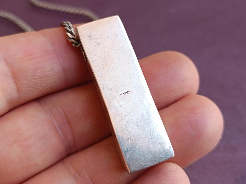 925 Silver Mother Of Pearl Pendant With Necklace, Silver Pendant, Italian Silver Jewellery, Antique Pendant, Vintage Pendant, Italy image 13