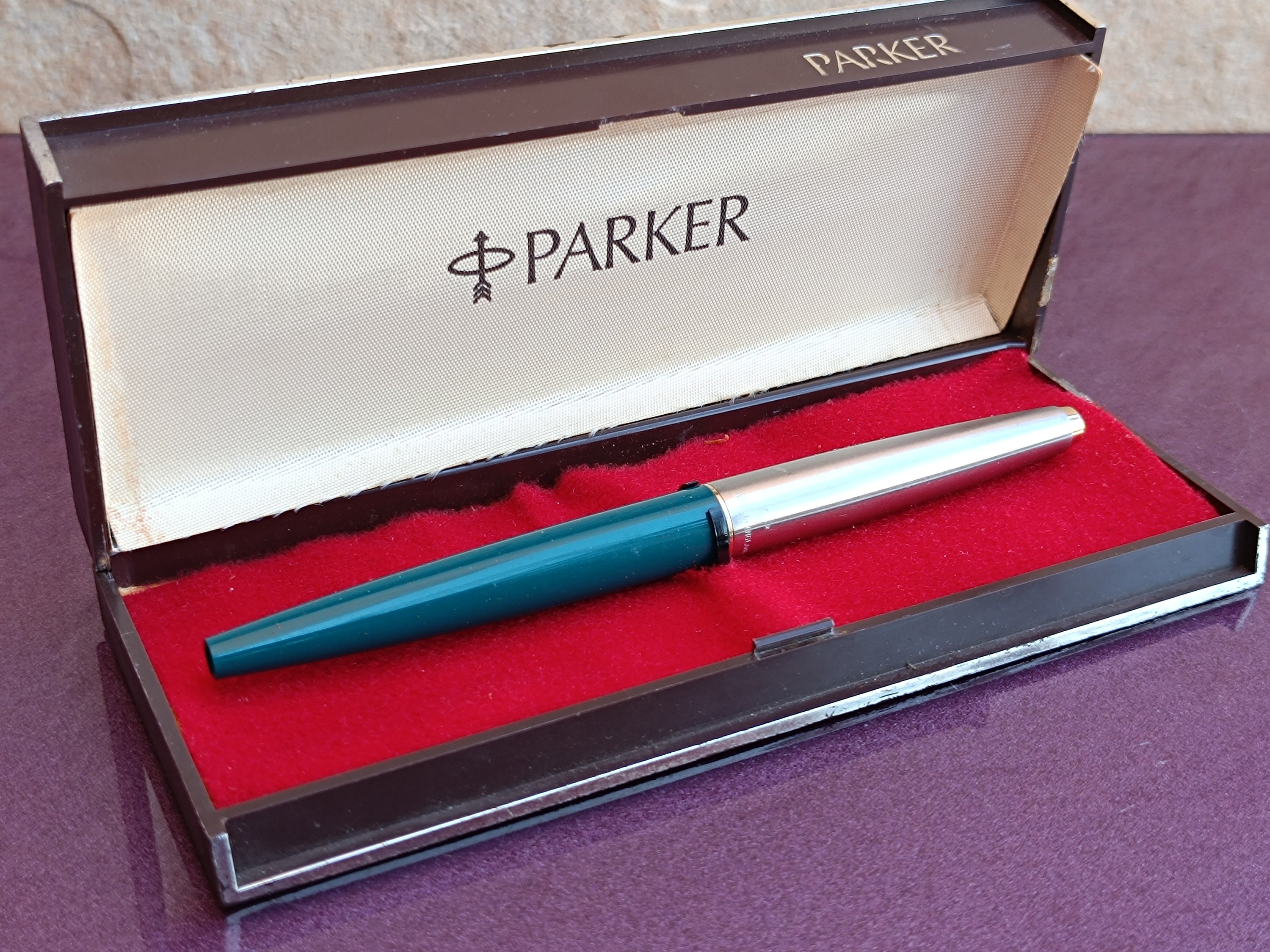 Parker 赤 万年筆 金メッキペン先