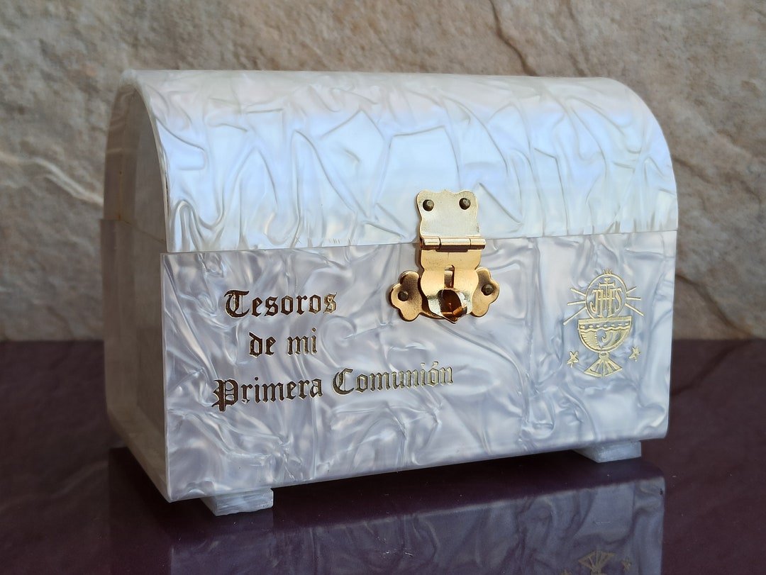 Religious Music Box, Primera Comunion, First Communion, Antique Music