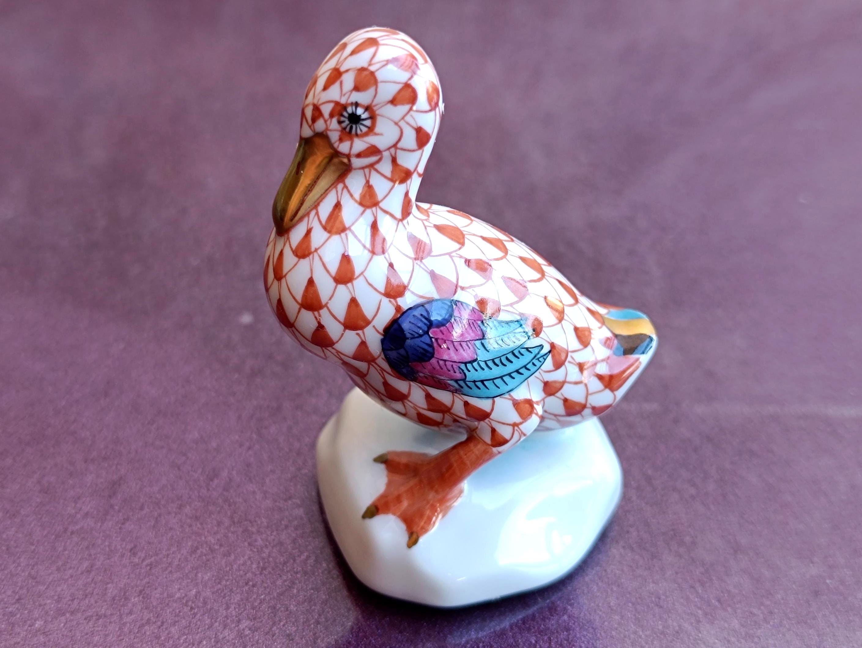 HEREND Hvngary Hand Painted Goose Figurine, Goose Collection