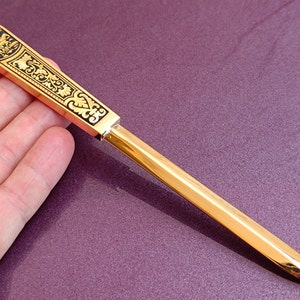 Anfarma TOLEDO relleno de oro Don Quijote y Sancho Panza Abridor de cartas, Abridor de cartas de bronce, Abridor de cartas vintage español, Toledo antiguo