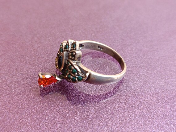 925 Silver Multistones Ring, 925 Silver Ring, Cit… - image 3
