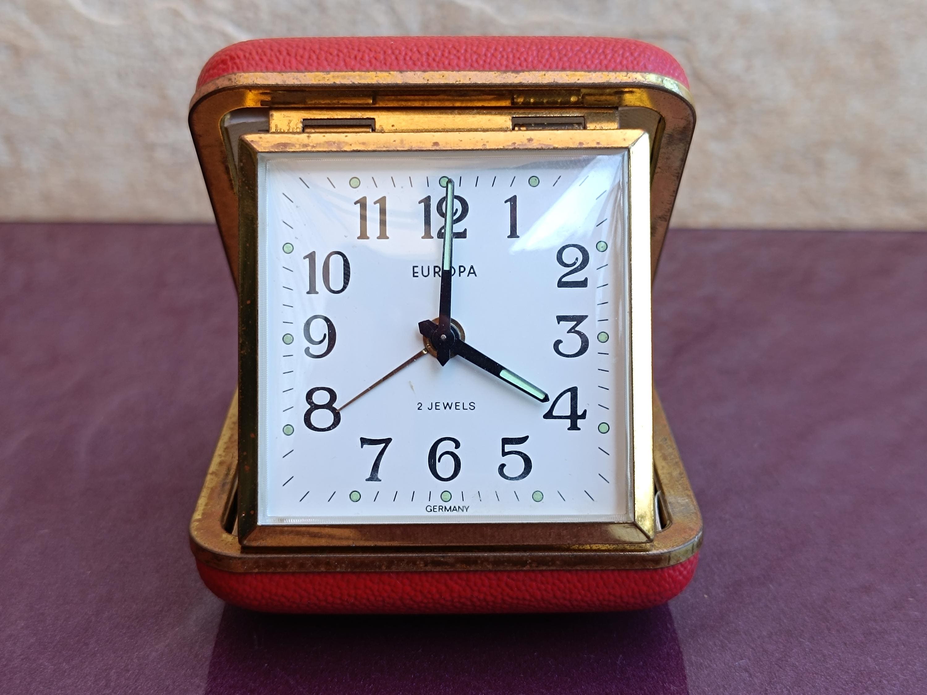 EUROPA Alarm Clock With Mechanical Mechanism 2 Jewels, Vintage